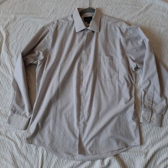 DOCKERS Iron Free Down Down Shirt Cotton Blend Large Cream Tan - Picture 6 of 11